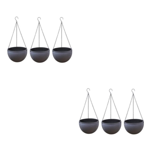 Wweixi 3pieces Stylish Planters For Hanging Pot Flower Plant Hanging Garden grey S 2Set