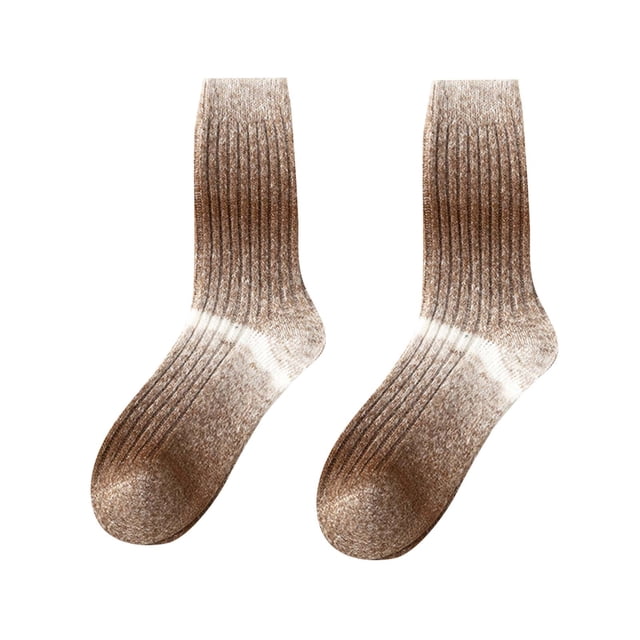 LckLvx Women's Winter Mid Tube Socks Thick Warm Home Socks Color Block Fleece Soft Crew Socks