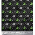 thumbnail image 1 of Soimoi Moss Georgette Fabric Geometric Shapes,Crocodile & Rhinoceros Kids Print Fabric by The Yard 42 Inch Wide, 1 of 3
