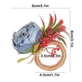 thumbnail image 3 of TIMIFIS Napkin Rings, 2Pcs Valentine's Day Artificial Rose Napkin Rings Faux Rose Napkin Holders Alloy Wedding Napkin Rings Romantic Dinner Tables Decor for Anniversary Dining Table, 3 of 6