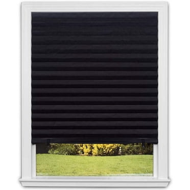 Original Blackout Pleated Paper Shade Room Darkening Blinds, 36 In X 72 In,Black (1 Pack Temporary Shades) Blackout Pleated Window Shades Window Blind Blackout Light Block Cordless Black 36"X72"
