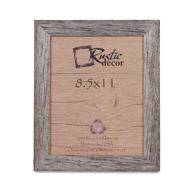 Cadre Photo Standard 8.5x11-1.25 Pouces de Large en Bois Récupéré Rustic Barnwood