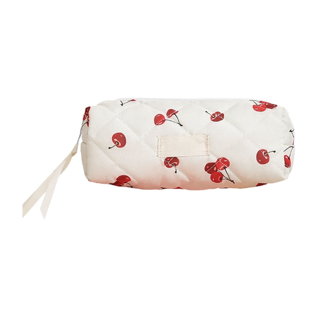 Cosmetic Bag 2 Spacious Makeup Organizer for Travel and Daily Use Quilted Floral Design Soft Pouch for Lightweight Storage Solution