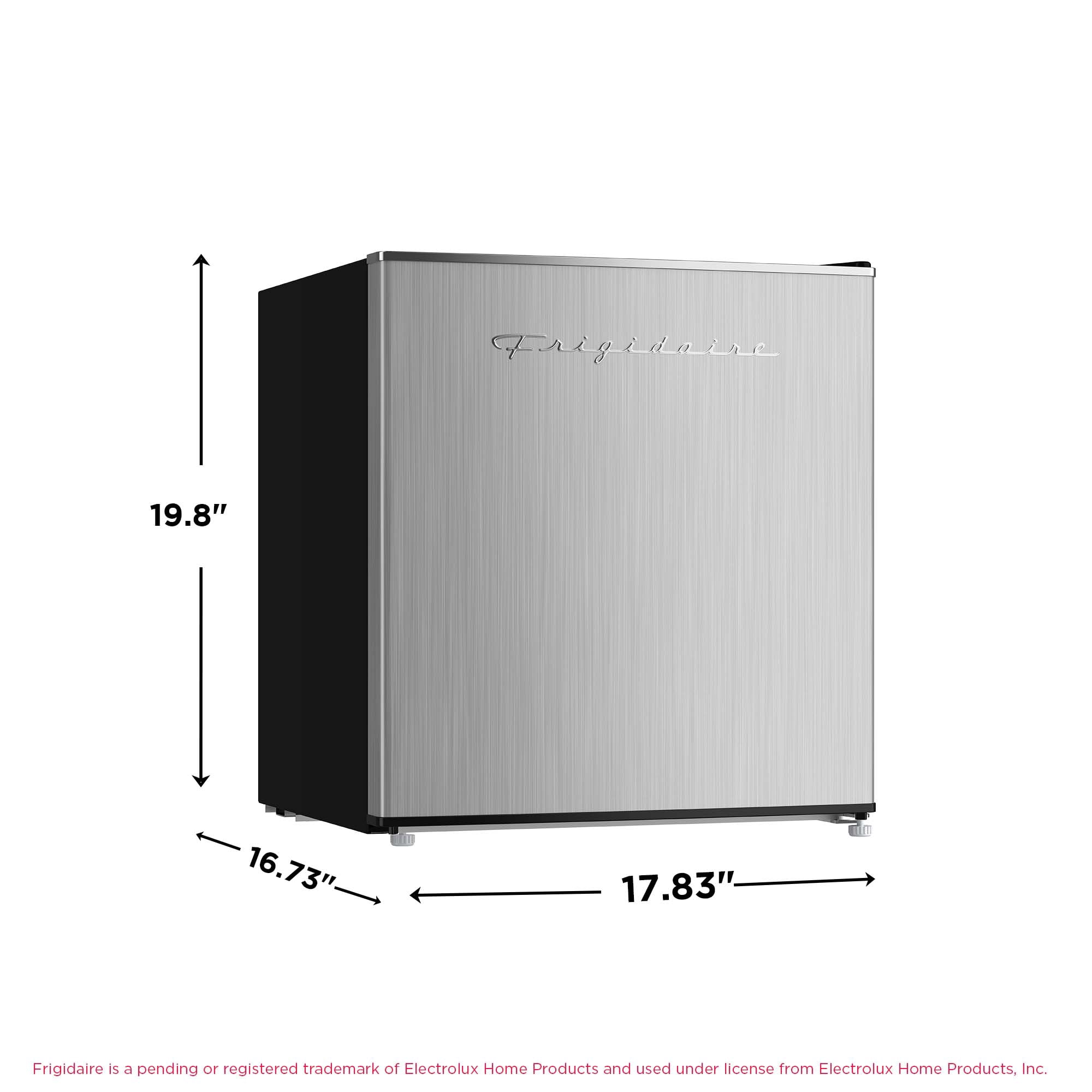Réfrigérateur compact rétro Frigidaire de 1,6 pi³ avec compartiment congélateur, mini-réfrigérateur platine avec garniture chromée pour chambre, dortoir, bureau, appartement