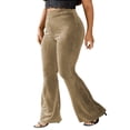 thumbnail image 2 of Women‘s Bootcut Yoga Pants Tummy Control Workout Bootleg Velvet Lounge Active Trouser Sweatpants, 2 of 6