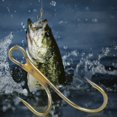 thumbnail image 2 of Bgsha 20pcs Double Fishing Hook High Steel Golden Barbed Hook Zander Fishhooks, 2 of 9