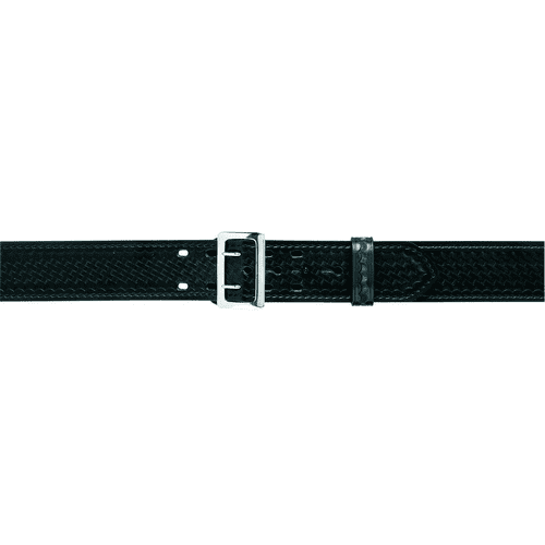 87V Suede Lined 2.25 Duty Belt With V Nickel Buckle Basket Weave 42 Waist