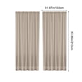 thumbnail image 3 of ZENGHUIJ Voilages en Polyester à Double Cordon de Couleur Unie Semi-Transparents Rideaux Style Poche pour Tringle Rideaux Semi-Transparents, 3 of 6