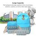 thumbnail image 1 of stanreset 3 Pieces Canvas Backpack Shoulder Organizer Set Large Capacity Zipper Ethnic Style School Bags Causal Adjustable Travel Bag Sky Blue, 1 of 8