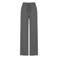 thumbnail image 4 of Kyusrd Wide Leg Pants For Women Drawstring Elastic High Waisted Long Wide Leg Trousers Pockets Palazzo Pants Casual Solid Color Breathable Loose Fit Yoga Pants, 4 of 8