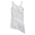 thumbnail image 3 of Ocealan Robe de Danse Latine pour Filles Sequins Jazz Moderne Fête d'Anniversaire Jupe à Franges Blanc 16, 3 of 5