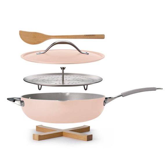 Tramontina Poêle Tout-en-un Plus, 5 Pintes en Aluminium Céramique Antiadhésive - Blush