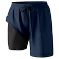 thumbnail image 2 of HXWCHs Quick Dry Men's Beachwear Board Shorts with Inner Compression Liner and Pocketed Design for Swim Trunks featuring Inseam Comfort and Quick-Dry Fabric XXXXXL Navy, 2 of 4