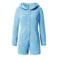 thumbnail image 4 of Combinaison pour Femmes à Manches Longues à Capuche Pyjama Combinaison Décontractée d'Hiver Chaude Combinaison de Nuit Combinaisons pour Femmes Décontractées en Liquidation, 4 of 5