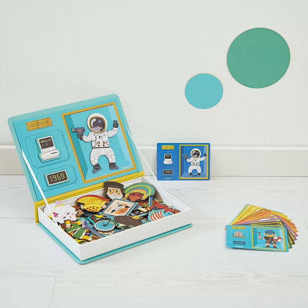Janod - Magneti'Book Histoire - Jeux magnétiques éducatifs - Jouet pour enfants et tout-petits - Jeu d'imagination et de créativité - Jouet pour développer la motricité fine - 3 à 8 ans - J02598