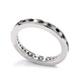 thumbnail image 2 of Bague d'Éternité en Diamants Noirs et Blancs 1 Ct, Anneau en Or Blanc 14 K, 2 of 2