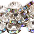 thumbnail image 2 of LOVEVER 200 Pcs Perles Intercalaires en Alliage de Rondelle avec Strass pour Fabrication de Bijoux, 2 of 4