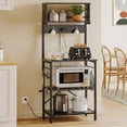 thumbnail image 4 of Bestier 60.3 inch 5-Tier Kitchen Bakers Rack with Power Outlets Microwave Cart in Black, 4 of 8