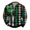 thumbnail image 4 of Penkiiy Chandail à Col à Fermeture à Glissière 1/4 pour Hommes, Imprimé Irlandais de la Saint-Patrick, m Multicolore, 4 of 4