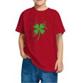thumbnail image 4 of FAIWAD Hauts pour Enfants Garçons Filles Manches Courtes T-Shirt Graphique de la Saint-Patrick Trèfle Mignon Décontracté Col Rond, 4 of 4