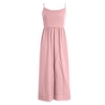 thumbnail image 5 of Robes d'Été pour Femmes 2025 Robe Longue Sans Manches à Bretelles Couleur Unie Dos Nu Ligne A Bandage Maxi Robe Rose m, 5 of 5