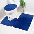 thumbnail image 4 of Clearance 3 Piece Rock Memory Foam Bathroom Mat Set Flannel Embossed Rug Mat Toilet Lid Cover 19 Toilet Mat U Shape, 4 of 4