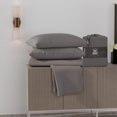 thumbnail image 1 of Super-Soft & Cozy Knitted Jersey Sheet Set, Twin, Dark Gray by Color Sense, 1 of 8