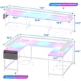 thumbnail image 2 of Bureau en Forme de U, Bureau de Jeu de 126 Pouces avec Support pour Moniteur et Lumières DEL, Grand Bureau d'Ordinateur Réversible en Forme avec Prises de Courant, Grand Bureau d'Angle pour Bureau avec Sac de Rangement et Crochets, 2 of 6