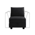 thumbnail image 1 of HONBAY Module Central pour Canapé Sectionnel Modulaire Fauteuil d'Appoint Sans Accoudoirs avec Siège de Rangement Velours Noir, 1 of 5