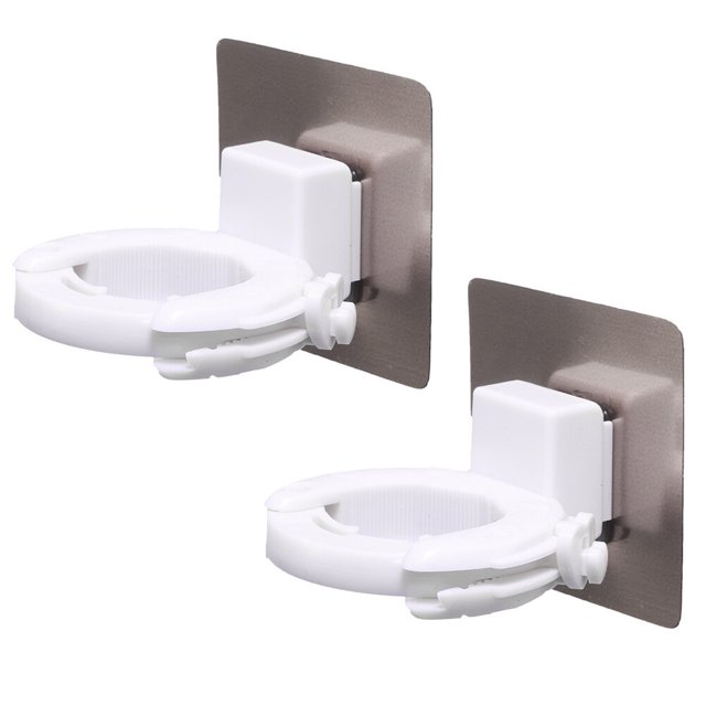 KAKOWELY 2pcs Adjustable Hand Sanitiser Holder Wall Mounted Shower Gel Bottle Rack Hook,2.76"X2.76"X1.57"