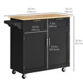 thumbnail image 3 of HOMCOM Îlot de Cuisine Roulant avec Armoire de Rangement, Tiroirs, Porte-Serviettes, 3 of 10