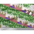 thumbnail image 1 of Soimoi Green Rayon Fabric Car & Pine Tree Nature Fabric Prints By Yard 42 Inch Wide, 1 of 5