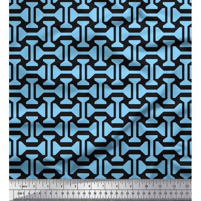 Soimoi Cotton Voile Fabric Geometric Abstract Print Sewing Fabric Yard 56 Inch Wide