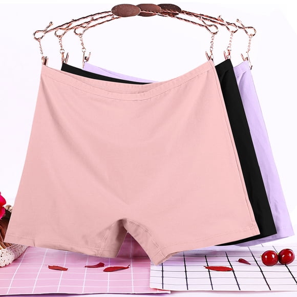 Leakproof Underwear for Women 3 Pack Women's Boyshort Panties Cotton Soft Mid Waist Underwear Stretchy Wicking Boxer Briefs for Ladies Black 4XL
