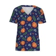thumbnail image 4 of LSLJS Hauts à Manches Courtes à Col en V pour Femmes, Uniforme Imprimé, Poches, Blouse d'Infirmière, Sarraus pour Femmes Grande Taille, 4 of 5