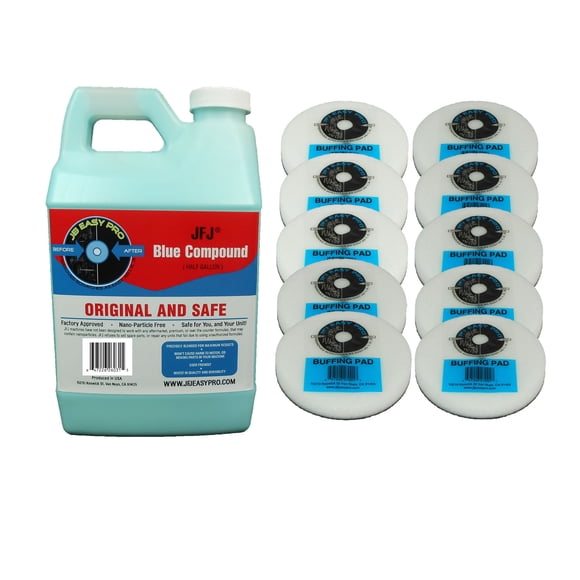 JFJ Polish Compound No 1 Bleu Demi-Gallon avec 10 Tampons de Polissage JFJ Easy Pro
