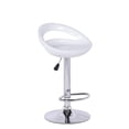 thumbnail image 2 of Heavenly Collection White Round Stool, White Adjustable Stool, White Plastic Stool, White Shiny Stool with Stainless Steel Base, White Low Back Stool with Footrest, Plastic Stool, Kitchen Stool, Islan, 2 of 9