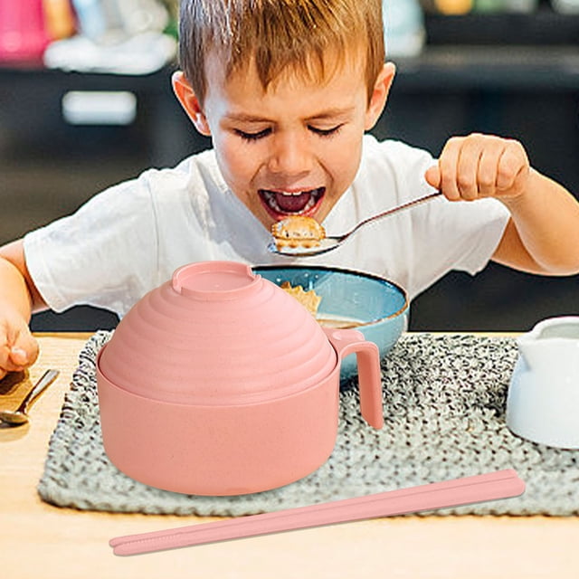 Yhmxh Kitchen Gadgets Kitchen Utensils Microwave Ramen Bowl Straw Tableware Students Large Capacity Noodle Bowl Set Home Office Workers Dormitory Convenient Noodle Bowl Spoon Lunch Box bowl bowl