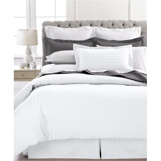 Ultra Soft 1800 Series 2 PC Striped Duvet Set (Twin, White)