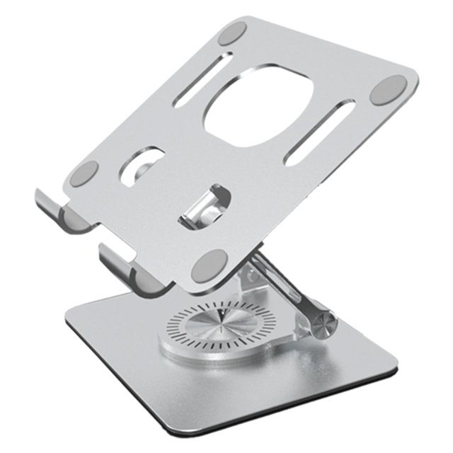 Support d'Ordinateur Portable Rotatif avec Base Pivotante à 360° Ergonomique, Hauteur Réglable, Conception Pliable pour un Support Stable pour Bureau, Tablette et Ordinateur