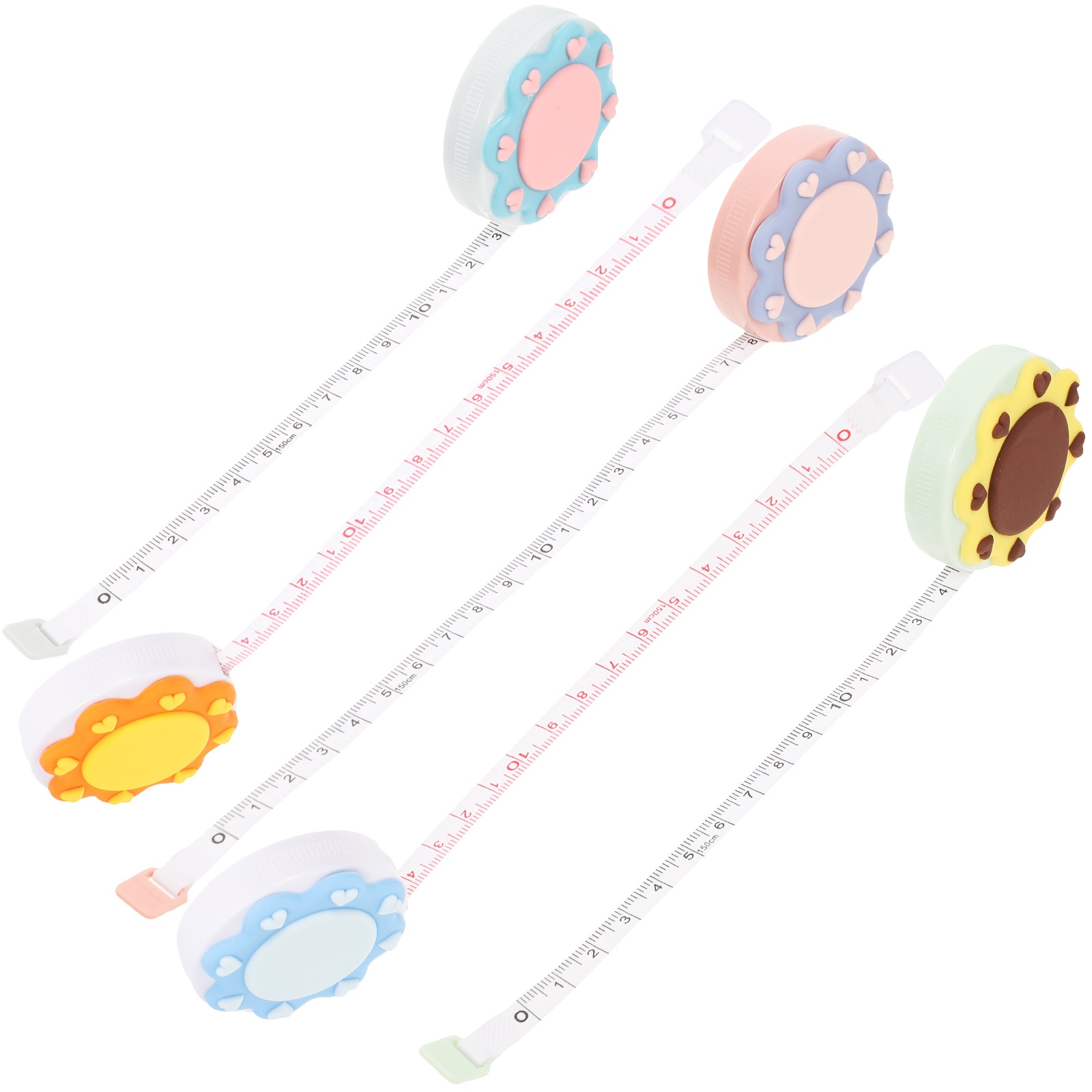 5pcs Body Tape Measure Portable Retractable Measuring Tape Mini Tape Measure Small Measuring Tape
