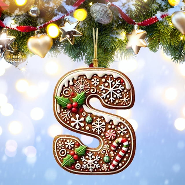 Lisbinx On-Trend Low Spend Christmas Decorations 26 Letters Pendant Ornaments - Personalized DIY Xmas Tree Hanging Decor