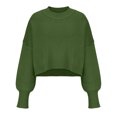 thumbnail image 4 of Timegard Womens Sweaters Cropped Crewneck Long Sleeve Drop Shoulder Pullover Fall Loose Knitted Tops, 4 of 9