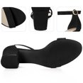 thumbnail image 4 of BLISSFUL STEP Women's Ankle Strap Open Toe Block Heels Sandals Black (Size 9), 4 of 6