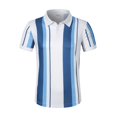 thumbnail image 3 of breaise Men Casual Short Sleeve Button Dress Shirt Classic Stripe Shirts Cozy Golf Shirt Business Work Tee 2025 Sky Blue S Free shipping Canada, 3 of 9