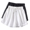 thumbnail image 1 of Plebaso Lot de 2 Shorts pour Femmes à Cordon, Shorts Amples Décontractés, Shorts Confortables d'Été, Shorts de Course Athlétiques Fins, 1 of 4