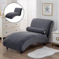 thumbnail image 3 of simhoa Machine Washable Chaise Lounge Cove Easy Care Polyester Decorative Non-Slip Cozy Dark Gray, 3 of 7