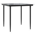 thumbnail image 3 of vidaXL 3 Piece Garden Dining Set with Cushions Black Poly Rattan, 3 of 5