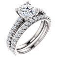 thumbnail image 1 of G/VS2 2 ct Round Cut Diamond Engagement Wedding Ring Set White Gold Lab Grown, 1 of 4