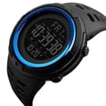 thumbnail image 3 of serony 1251 Mens Digital Sports Watch Waterproof Stopwatch Countdown Blue, 3 of 7